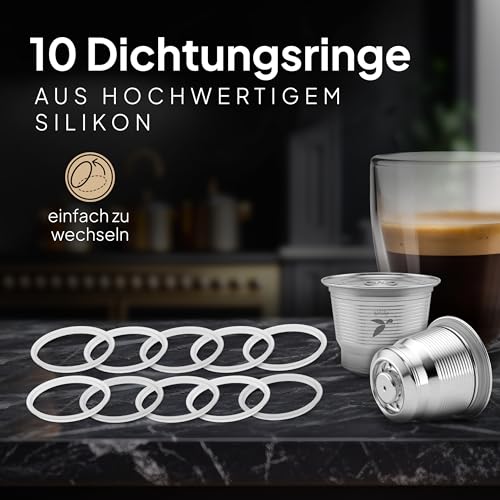 10 Stück Ersatzdichtungsringe für wiederbefüllbare mahona Kaffeekapseln