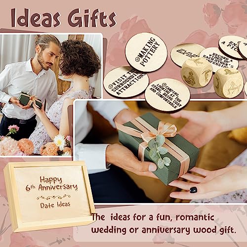 1Dfaul 6 Year Anniversary Wooden Gifts For Him, 6Th Gifts Anniversary For Her, 6Rd Wedding Gifts Anniversary For Couples Ideas & Dice Box, Anniversary & Wedding Gift (6 Year) #TOP5