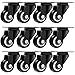 Online Best Service Swivel 1.5" Caster Wheels Rubber Base with Top Plate & Bearing Heavy Duty with Total Lock Brake (12 Pack Without Brake)