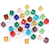 Hochwertige Materialien: Kristallkubische Glasperlen bestehen aus hochwertigem Glas, sind robust und langlebig, haben eine einheitliche Form, einen glänzenden Glanz und Durchgangslöcher.