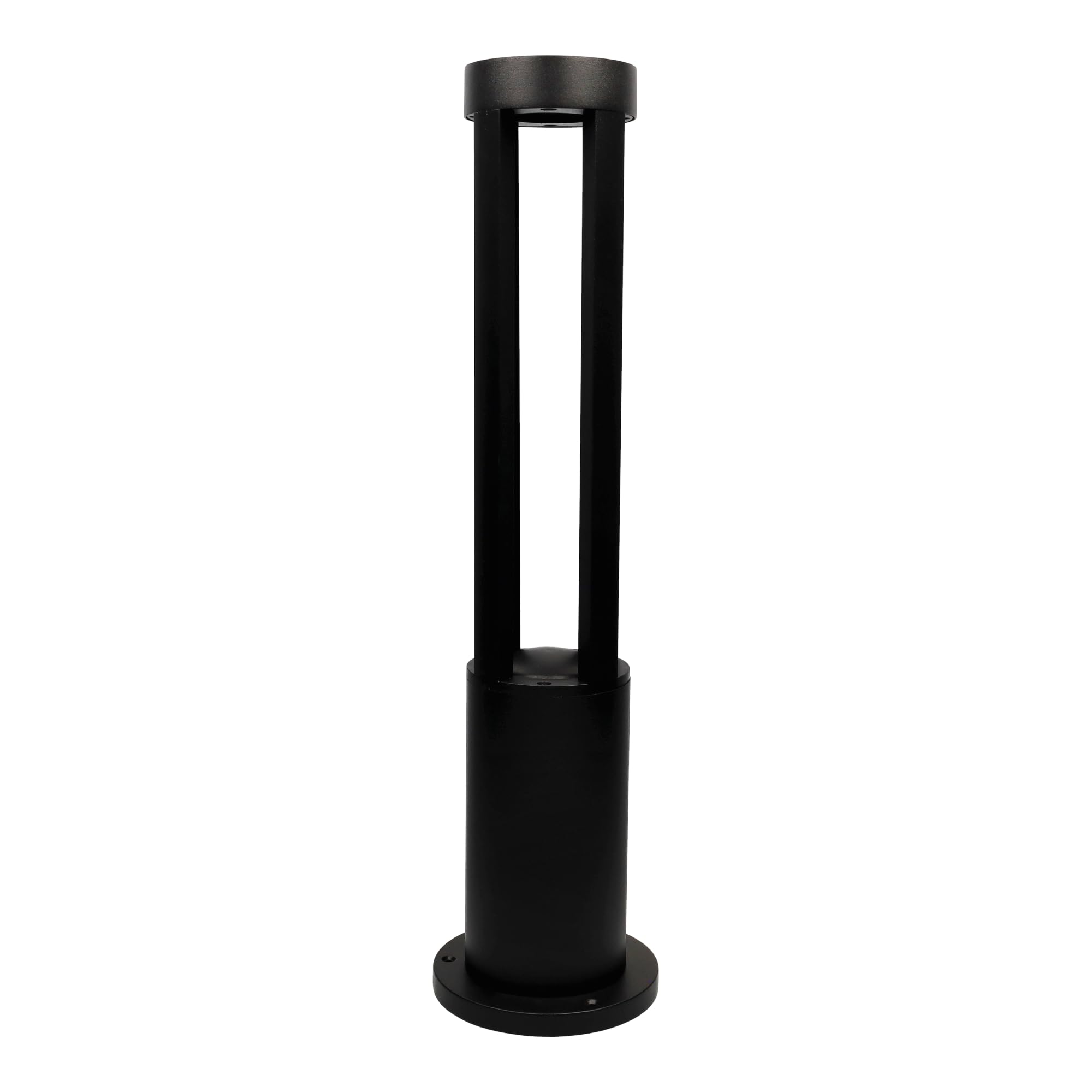 Jandei - Baliza LED Exterior 60cm Aluminio Negro, Lámpara Jardín IP65 Resistente al Agua, Luz Cálida 3000K, 11W, 240V, Baliza Redonda de Superficie para Caminos, Terrazas y Patios