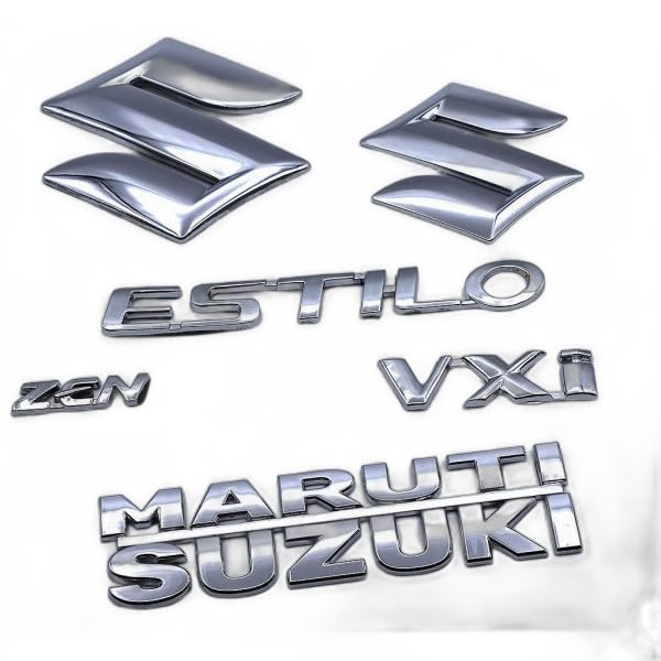 Image of Car Name Emblem Monogram Logo Sign Badge Decals Sticker Chrome Plastic for (Maruti Suzuki Zen Estilo VXI)