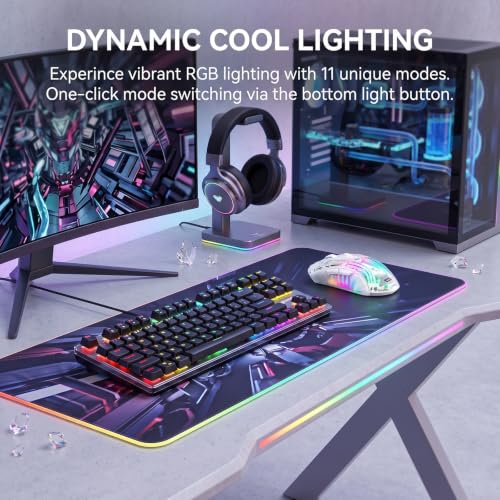 Image of RGB Magnetic Charging Dock Gaming Mouse, 12K DPI, PAW3311 Sensor, Tri-Mode Wireless, 6 Programmable Buttons, Ultra-Light 72g for PC /Mac (White- Transparent)