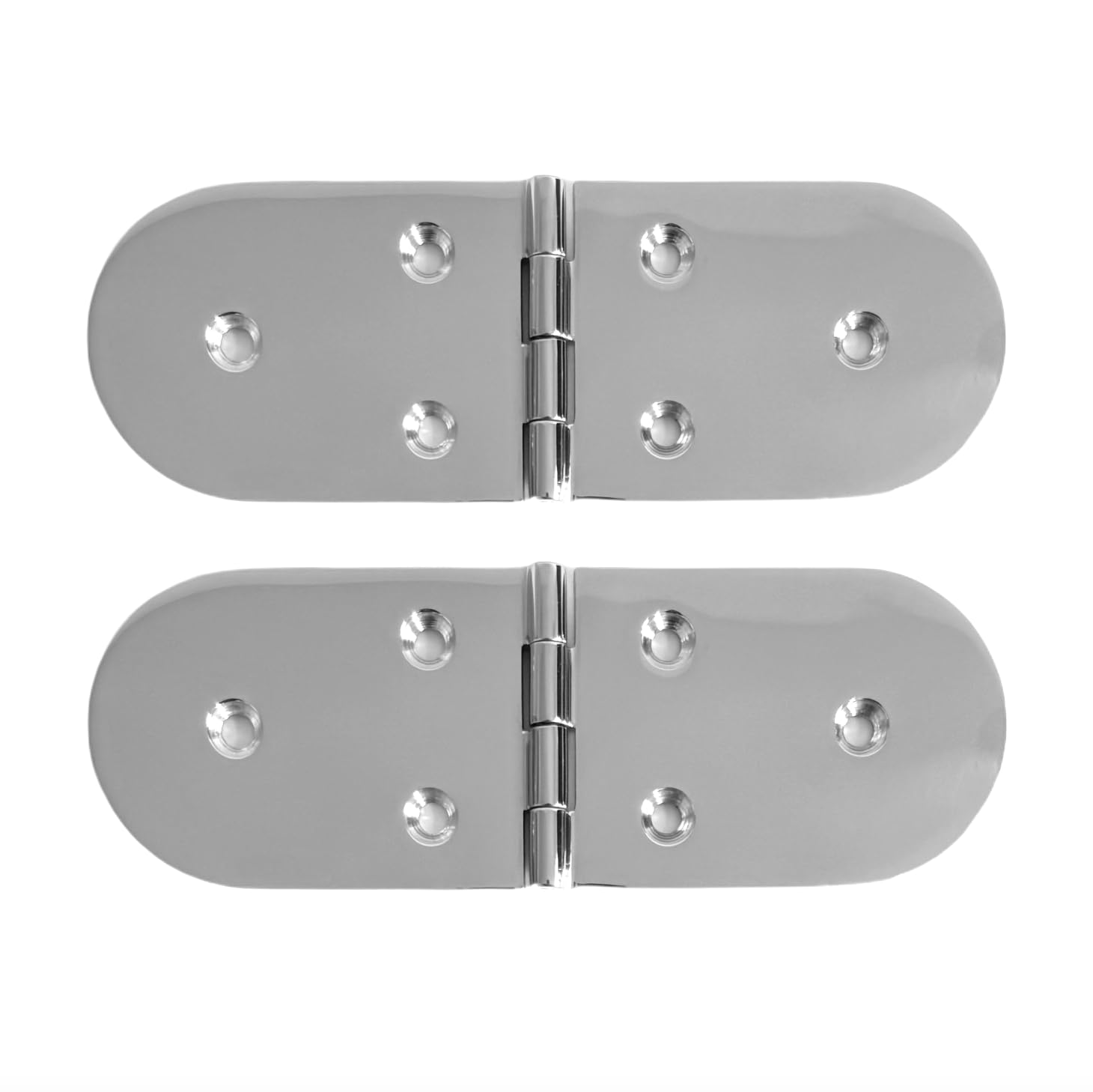 HS0092 Stainless Steel Hinges Double Half Round Hinge Bracket Hinge Steel Heavy Duty Stainless Steel V4A AISI 316 Opening Angle Top 190 x 65 x 4 mm Corrosion Resistant Seawater Resistant (Pack of 2)