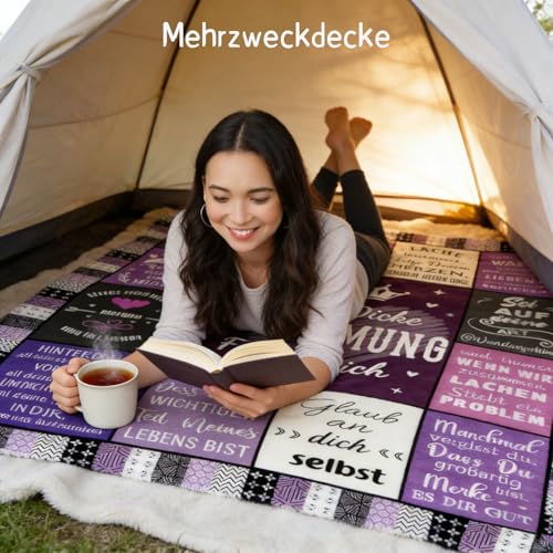 Couverture flanelle violette 150 x 200 cm pour canapé et lit