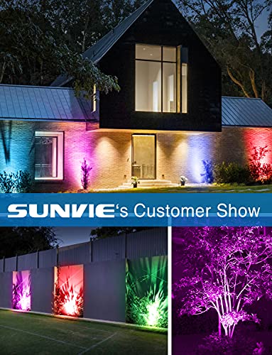 Sunvie Rgb Low Voltage Landscape Lights Color Changing 12W Outdoor In-Ground Lights With Connectors Waterproof Led Well Lights 12-24V Landscape Lighting For Pathway Garden Yard Fence Deck, 8 Pack #TOP6
