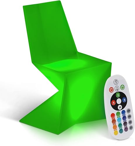 MoNiBloom Silla de salón LED con control remoto, taburete de 16 colores RGB que cambian de brillo, impermeable, recargable, muebles LED fríos,