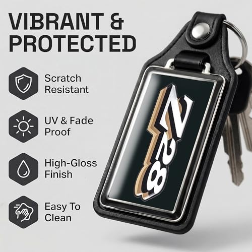 Image of Brotherhood Car Key Chain for Camaro - Classic Models Keychain for Men and Women Gift Key Ring - Brown Beige - 1978 Z28