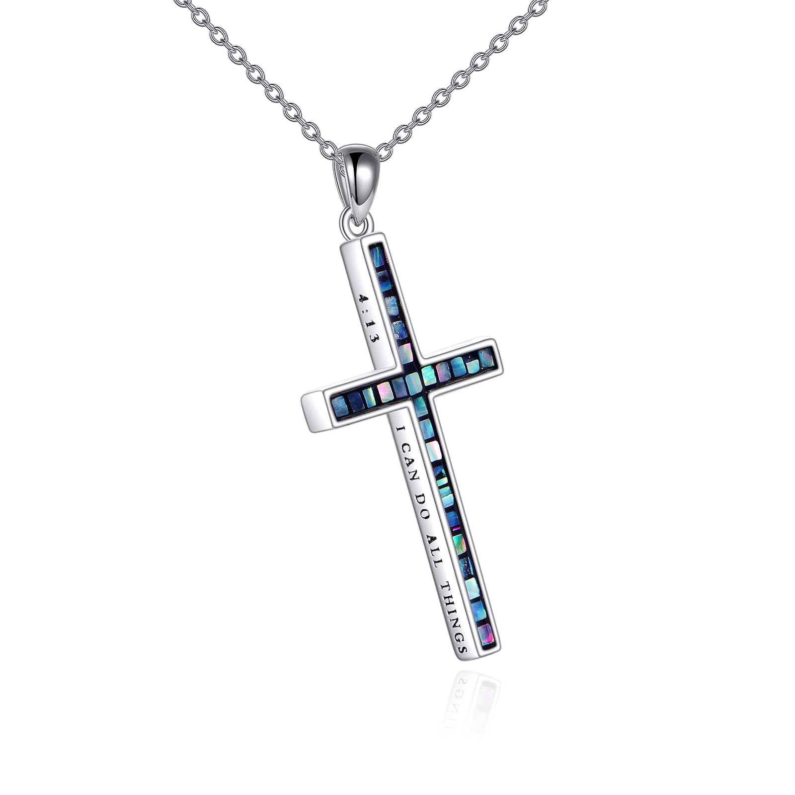 YFN Cross Necklace Sterling Silver Religious Cross Pendant Jewelry Christian Gifts for Women Men