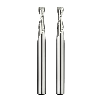 8mm 2pcs, 2 Flute HSS Straight Shank End Mill Cutter,Center Cutting, Slot & Keyway Milling DRINYOUNG2-Flute, 8mm 2pcs