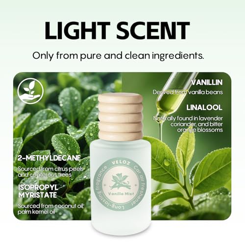 Image of Car Air Freshener-Vanilla Mist Scent Car Fresheners Long Lasting Essential Oil Car Diffuser- Cute Car Accessories for Women Interior without Methyl Carbitol&Hexylene Glycol