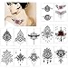 Konsait 12 feuilles Tatouages ephemeres Femmes, Mandala Tatouages Temporaires Impermeable Tattoo Fleur Mehndi ephemere Bras Poignet Body pour Femme, Noir