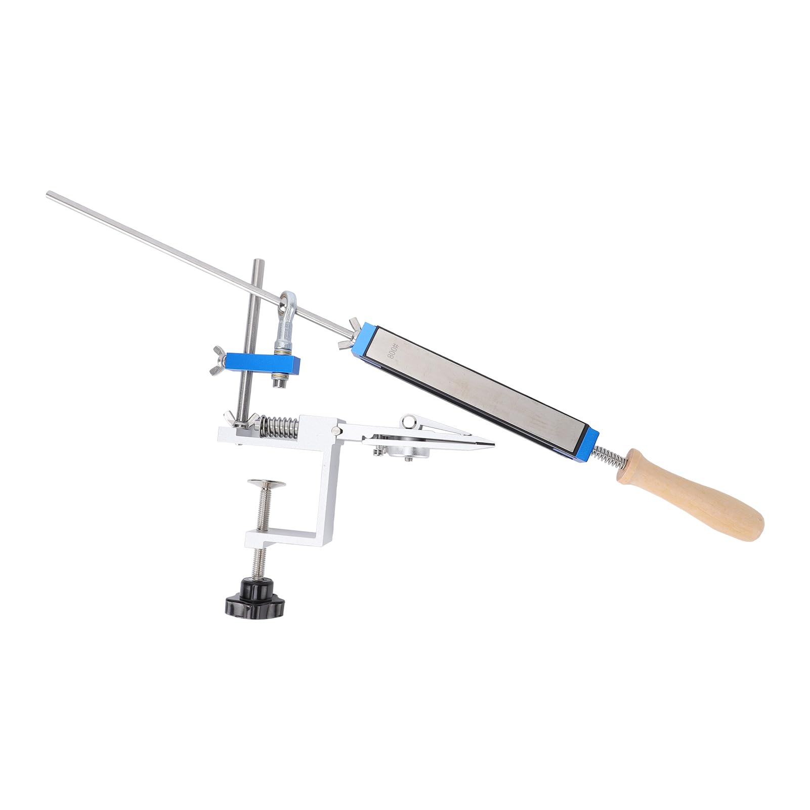 Eujgoov Kit per Affilare i Coltelli, Affilatore Guidato in Lega di Alluminio con 4 Pietre di Grana 150 400 800 2000, Controllo dell'angolo di Precisione da 14 a 32 Gradi per Coltelli Pieghevoli da