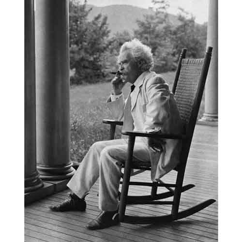 DS Decor Photos Quality Digital Print of a Vintage Photograph - Mark Twain On Porch.Black & White 8x10 inches - Luster Finish