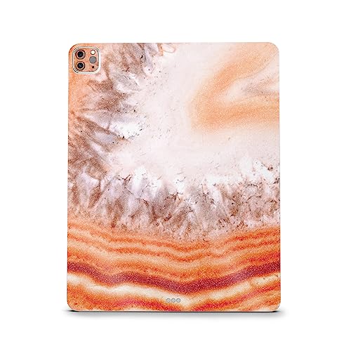 Image of MightySkins Carbon Fiber Skin Compatible with Apple iPad Pro 12.9 inch M2 6th Gen (2022) Full Wrap Kit - Orange Quartz | Protective, Durable Textured Carbon Fiber Finish | Easy to Apply | Made in The USA