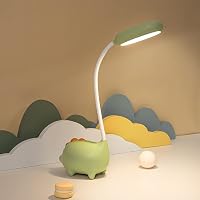 WLHONG Dinoszaurusz Asztali Lámpa Gyerekeknek, Érintéses Szabályozható LED Éjjeli Fény USB Töltéssel, Szembarát Olvasólámpa 9
