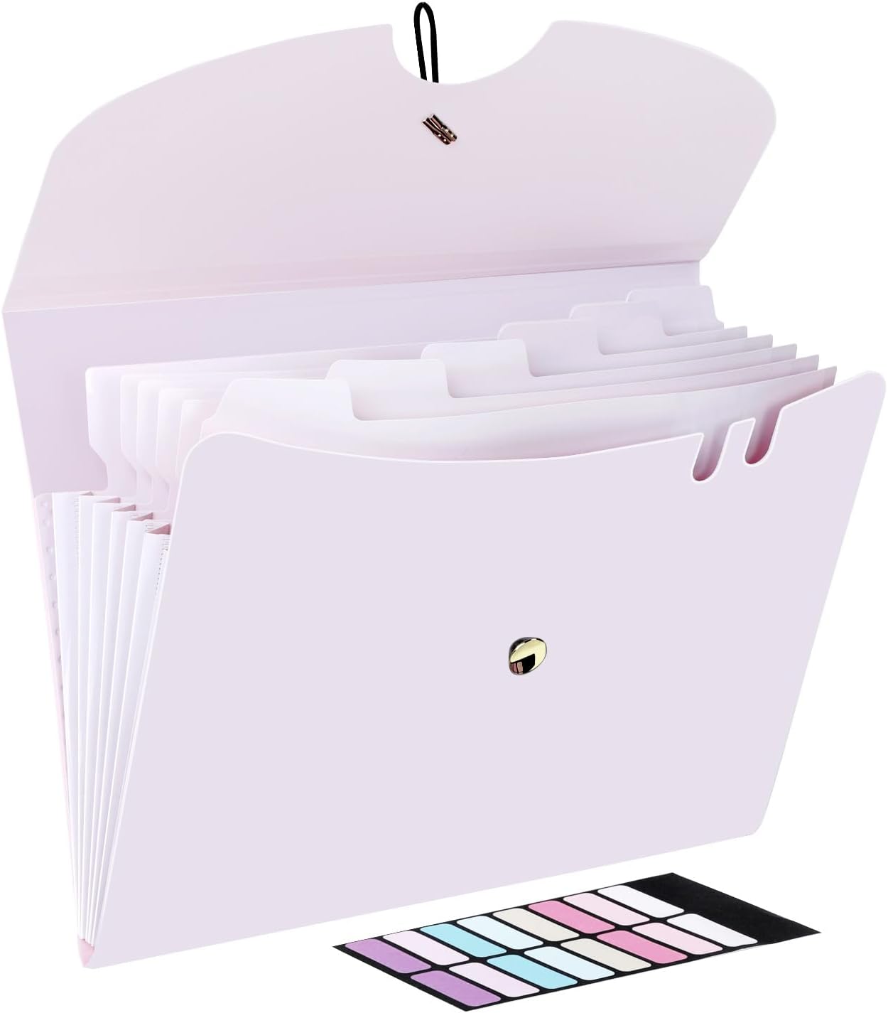 DoocliB ドキュメントファイル a4 7ポケット 持ち運び 拡張 ヨコ型 区分けラベル付き 大容量 ジャバ 書類ケース 分類収納 文房具 学校 事務用品 (パープル)