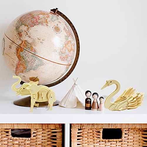 Lrigyeh 3D Wooden Animals Puzzles For Adults Kids Wood Building Kits Including Elephant, Peacock, Swan, Squirrel, Crocodile And Lion | Stem Toy Gift For Kids And Adults #TOP1