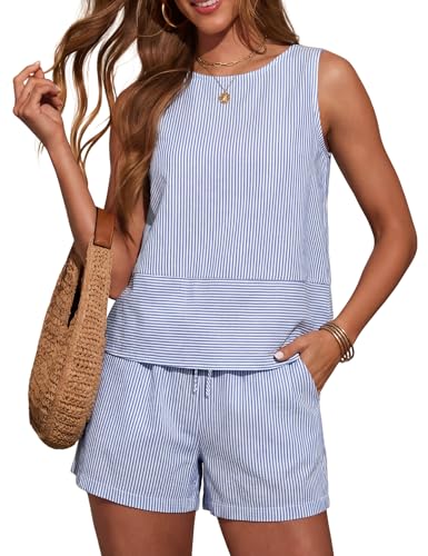 LOMON Two Piece Tracksuit Outfits for Women Lounge Sets Short Sleeve Tops and Shorts Sweatsuits with...