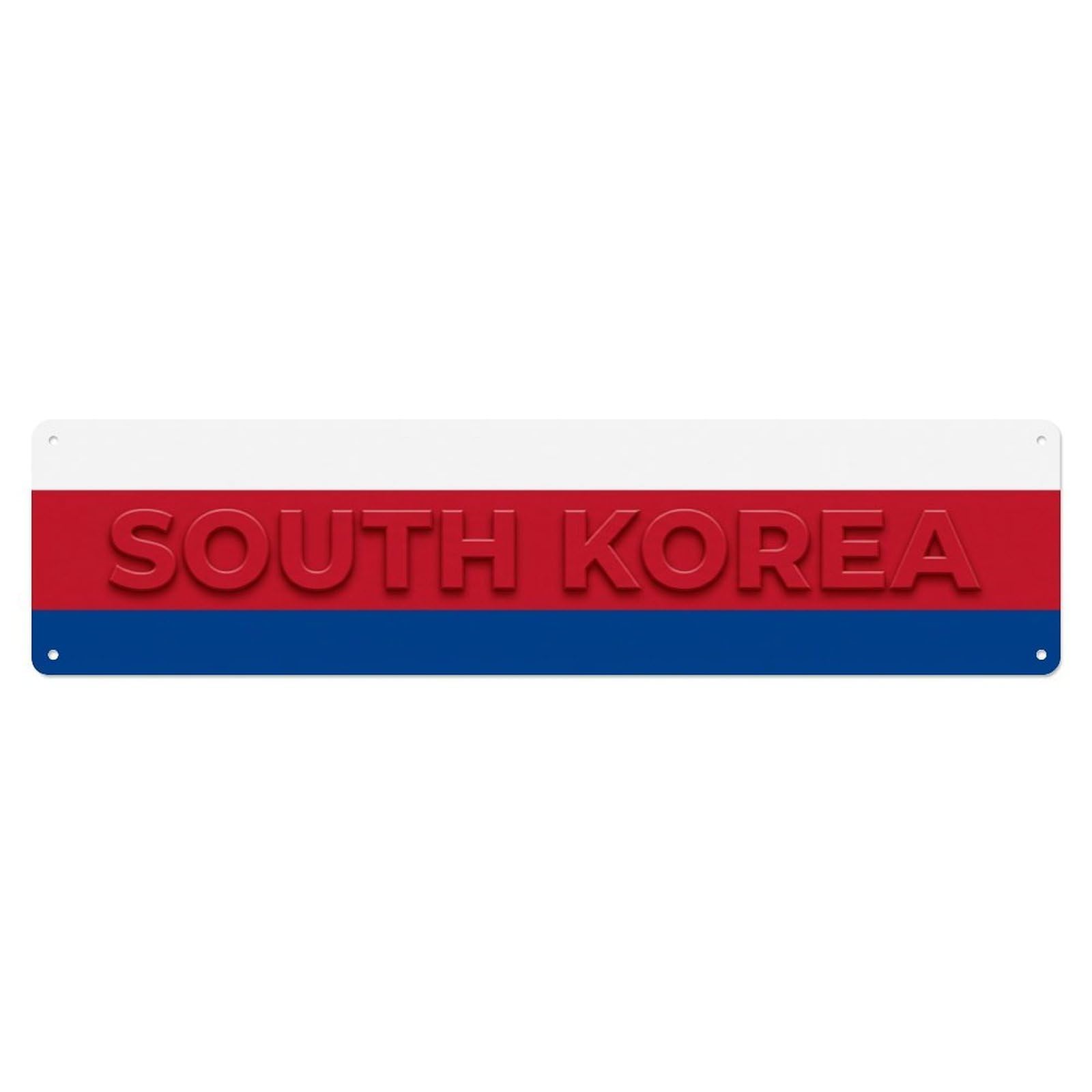 Vintage South Korea Flag Pattern Metal Tin Sign