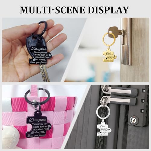 Image of Gifts for Friend Puzzle Key Chain Mens Keychain Stainless Steel Keychains for Men Women Jewelry Gift