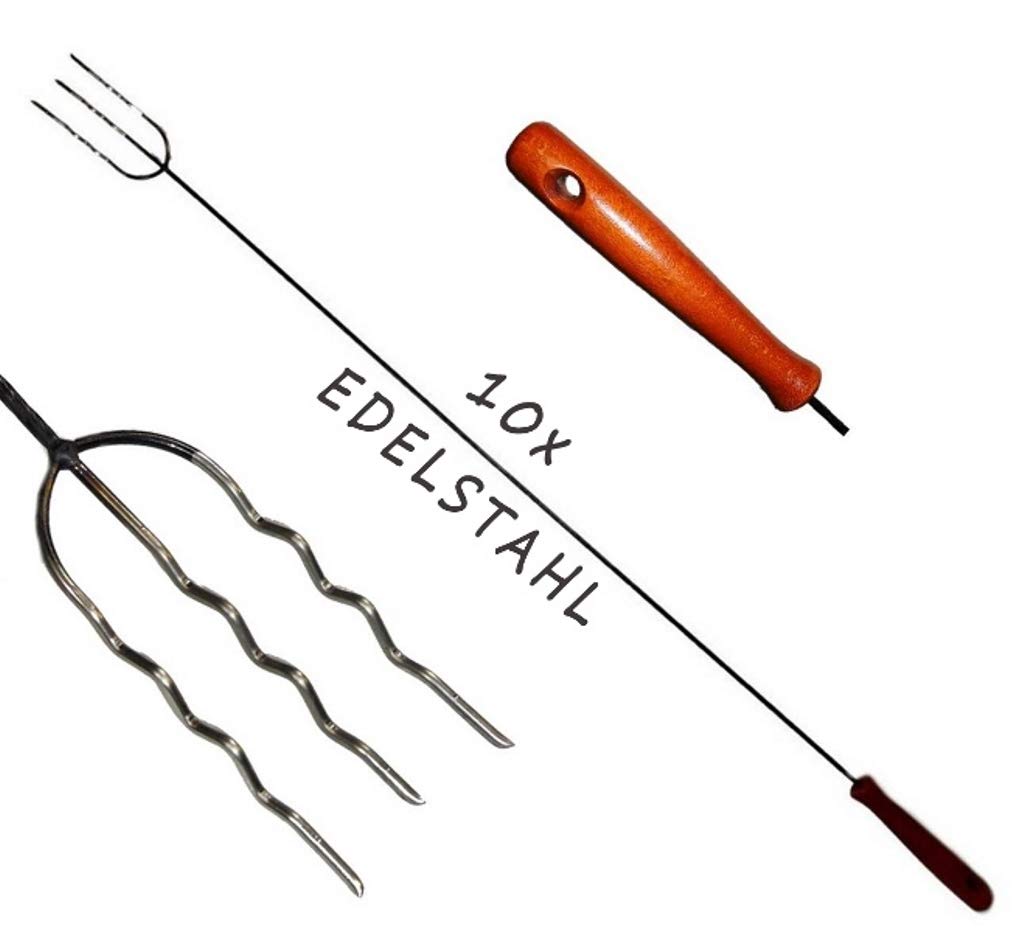 10x XXL Grillspieß Lagerfeuer Feuer Edelstahl Spieß Grillbesteck Chrom 1m / 120cm NEU!