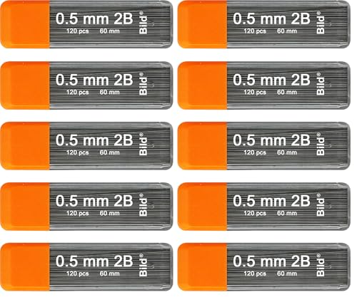 Bild 1200 Premium 0.5mm 2B Mechanical Pencil Lead Refills (HB Mega, 0.5 mm)