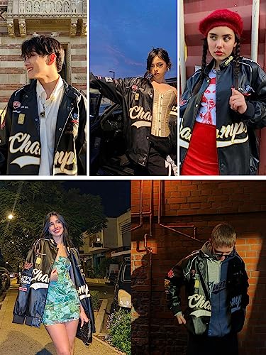 Aelfric Eden Men's Motorcycle Jacket Letter-Embroidered Racing Jacket Blackair Moto Jacket Women Vintage Coats4