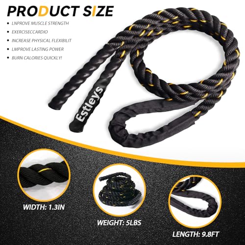 5lb Weighted Jump Rope for Men and Women, Adult Heavy Skipping Rope, Heavy Jump Ropes for Home Workout, Weight Loss, Shaping Body, Total Body Workout Equipment (Black Grey) - Image 3