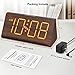 DreamSky Wooden Digital Alarm Clocks for Bedrooms - Electric Desk Clock with Large Numbers, USB Port, Loud Alarm for Heavy Sleepers, Adjustable Volume, Dimmer, Snooze, DST, Wood Décor, Adapter Powered