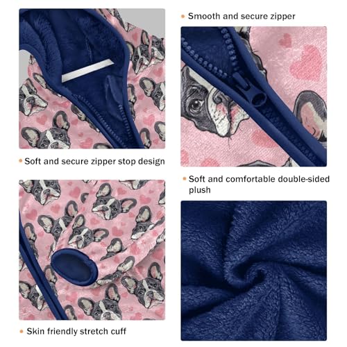 Cute Dog Puppy Heart Boys Fleece Coat,Children's Zip-Up Hoodie Jacket,Baby Warm Fashion Outerwear 3-10T,A1134513