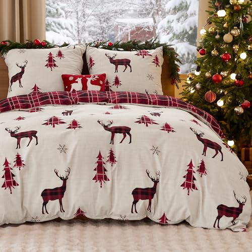 BEDSURE Bettwäsche 155x220 3teilig Weihnachts - Bettwäsche-Sets...