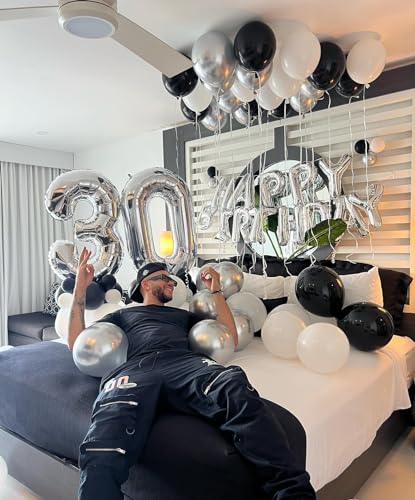 Image of Silver 3 Balloon, Number Balloons 40 Inch, 3rd Birthday Decorations, Men Women Silver Party Supplies for Party Decorations, Number 3 Balloon