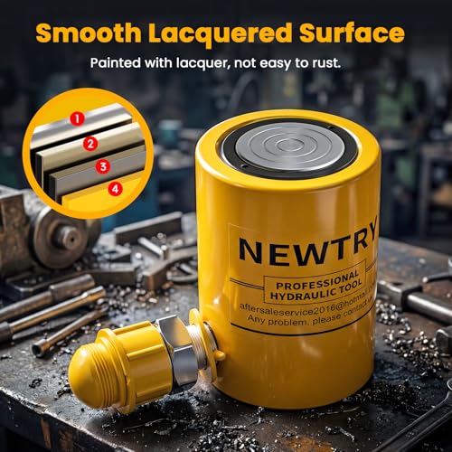 Image of NEWTRY 20 ton Hydraulic Ram Cylinder Jack 2'' /50mm Stroke Porta Power Ram Industrial Lifting Jack Retract Automatically