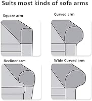 Vista 6 de Fundas elásticas para reposabrazos de sofá, fundas transpirables para reposabrazos para sofás y sillas, resistentes a los arañazos, protegen