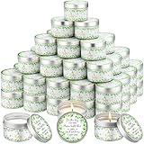 Threlaco 50 Pcs Baby Shower Party Favors Candles Lavender Scented Gender Reveal Candles Bulk Gifts for Christmas Party Favors Baby Shower Rustic Return Gifts(Eucalyptus)