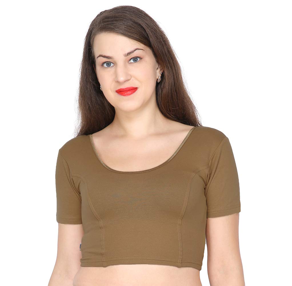 FEMULA Anjali Half Sleeves Stretchable Cotton Lycra Saree Blouse for Women