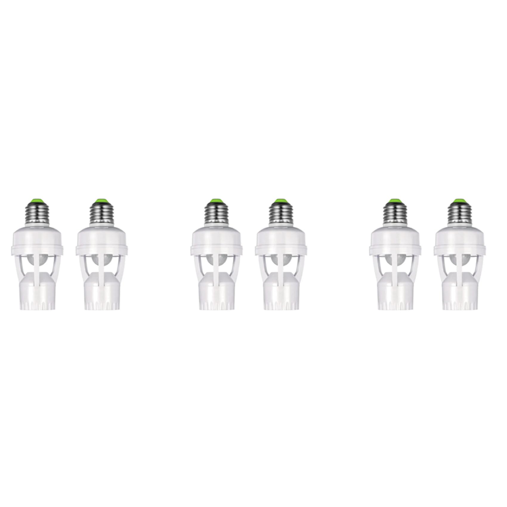 6X Adattatore Portalampada E27 con Sensore di Movimento PIR AC100-240V Convertitore Presa Lampadina LED Rilevatore Presenza Umana