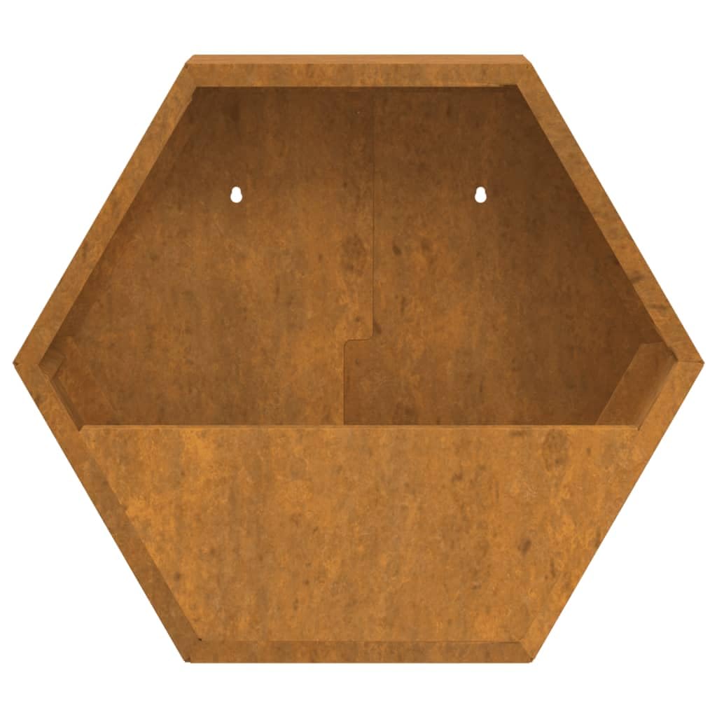 vidaXL Jardineras de Pared 2 uds Acero corten Oxidado 46x10x40 cm, Jardinera de Pared para Exteriores, Jardinera montada en la Pared, Maceta de Pared