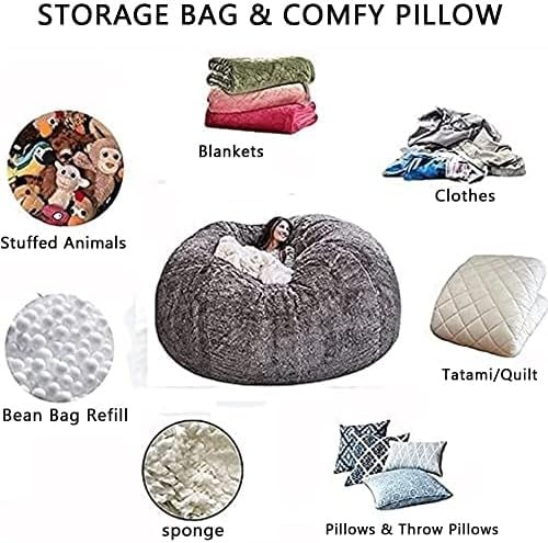 Puf de piel sintética para adultos, lujosa silla gigante de 5/6/7 pies, silla ultra suave (sin relleno) (A, 150 x 75 cm)