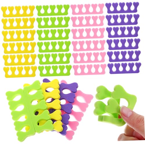 PACKOVE 100 Separadores de Dedos para Pedicura Mujer Cómodos Separadores de Uñas Colores para Viaje y Casa