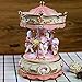 Fengshop Musikspieldose Revolving Romantisches Luxus Luxus Karussell Spielzeug Dekoration Valentinstag Harz Harz Hochzeit Geschenkuhr Mechanismus Kids Music Box Spieluhr für Kinder (Color : Pink)