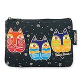 Laurel Burch Classic Felines Cosmetic Bag (Black/Turquoise B)