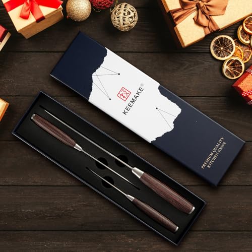 Image of KEEMAKE Knife Set 3 Pieces - Kitchen Knives 1.4116 High Carbon Stainless Steel Professional Chef Knife Set, Razor Sharp Cooking Knife with Ergonomic Pakkawood Handle for Home Cooking and Restaurant