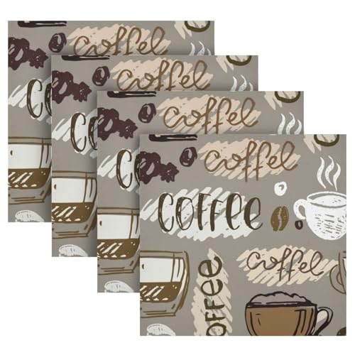 Set de 4 Servilletas de Tela Café 50.5 x 50.5 cm miniatura 1
