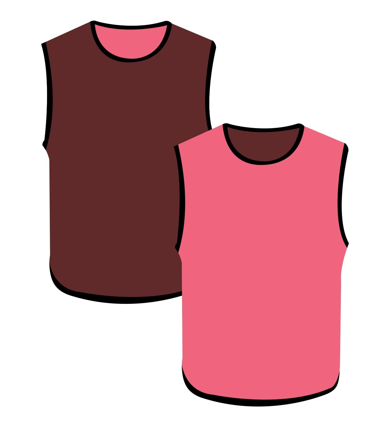PROSTYLE SPORTS Football Training Reversible Bibs Football Netball Rugby Hockey Cricket XXS-3XL (Pink/Maroon, 3XL)