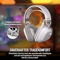 CORSAIR HS80 MAX WIRELESS Multiplattform-Gaming-Headset Mit Bluetooth – Dolby Atmos – Omnidirektionales Mikrofon – iCUE-Kompatibel – PC, Mac, PS5, PS4, Switch, Mobil – Weiß – Ansicht 4