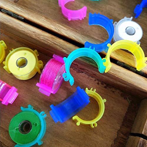 Image of YEQIN 100 pcs /Pack Sewing Bobbin Small Clips Sewing Tool Clip Accessory Bobbin Holder Clips Colorful Thread Clips Holder Tool