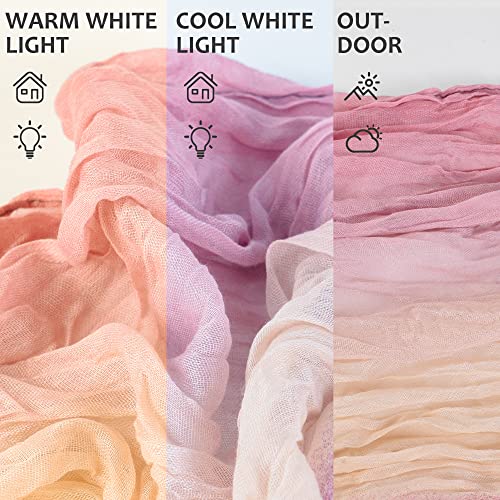 2 Pcs Cheesecloth Table Runner, 108 Inches Long Boho Rustic Long Tie Dye Table Runner, Wrinkle Gauze Table Decorations For Wedding Bridal Birthday Party Dinner #TOP5