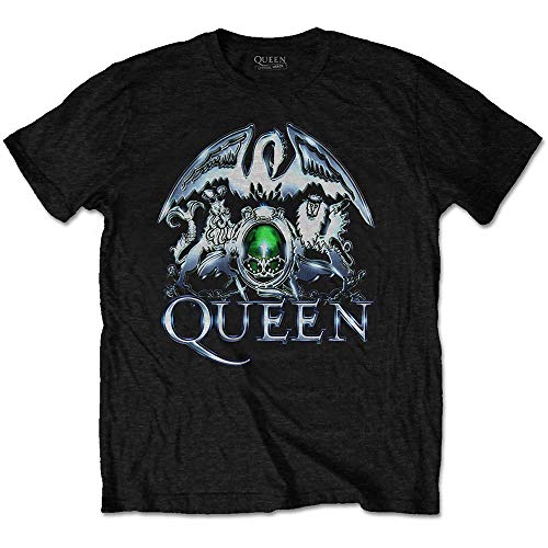 Image of Queen Metal Crest Official Tee T-Shirt Mens Unisex (X-Large) Black